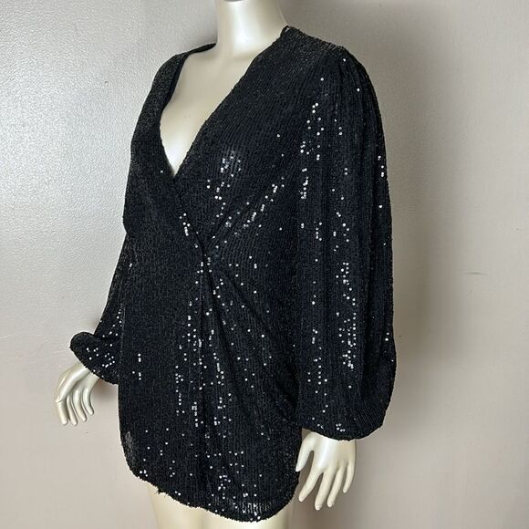 MABLE black sequins mini wrap dress sz XS extra small party cocktail prom dance - Picture 7 of 10